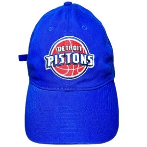 NBA Adidas Detroit Pistons‎ Royal Blue Stitched Logo Adjustable Strap Dad Hat